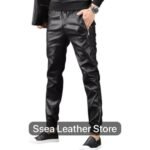 Leather Black truser lesses