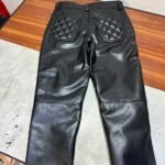 Leather Black quilt jeans