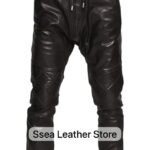 Leather Black truser lesses