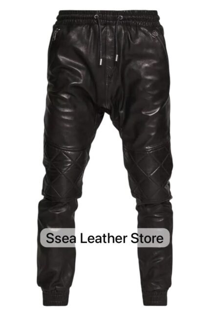 Leather Black truser lesses