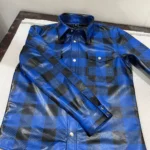 Leather Blue Check Shirt